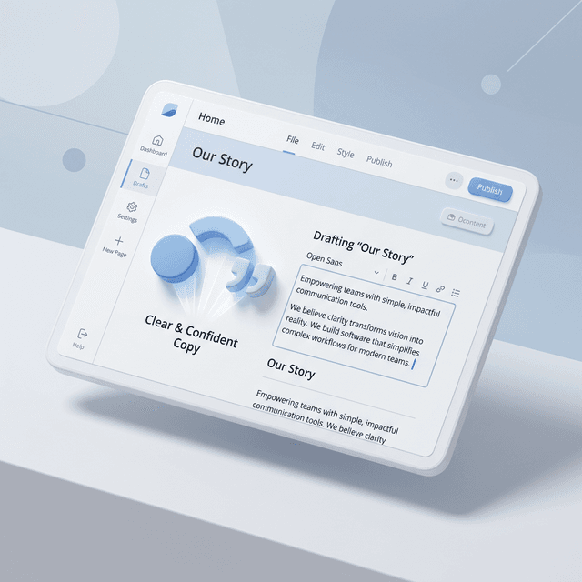 Homepage copy and positioning notes for a website description rewrite
