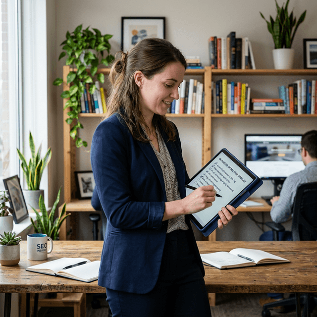 On-page SEO checklist with completed items and optimization scores